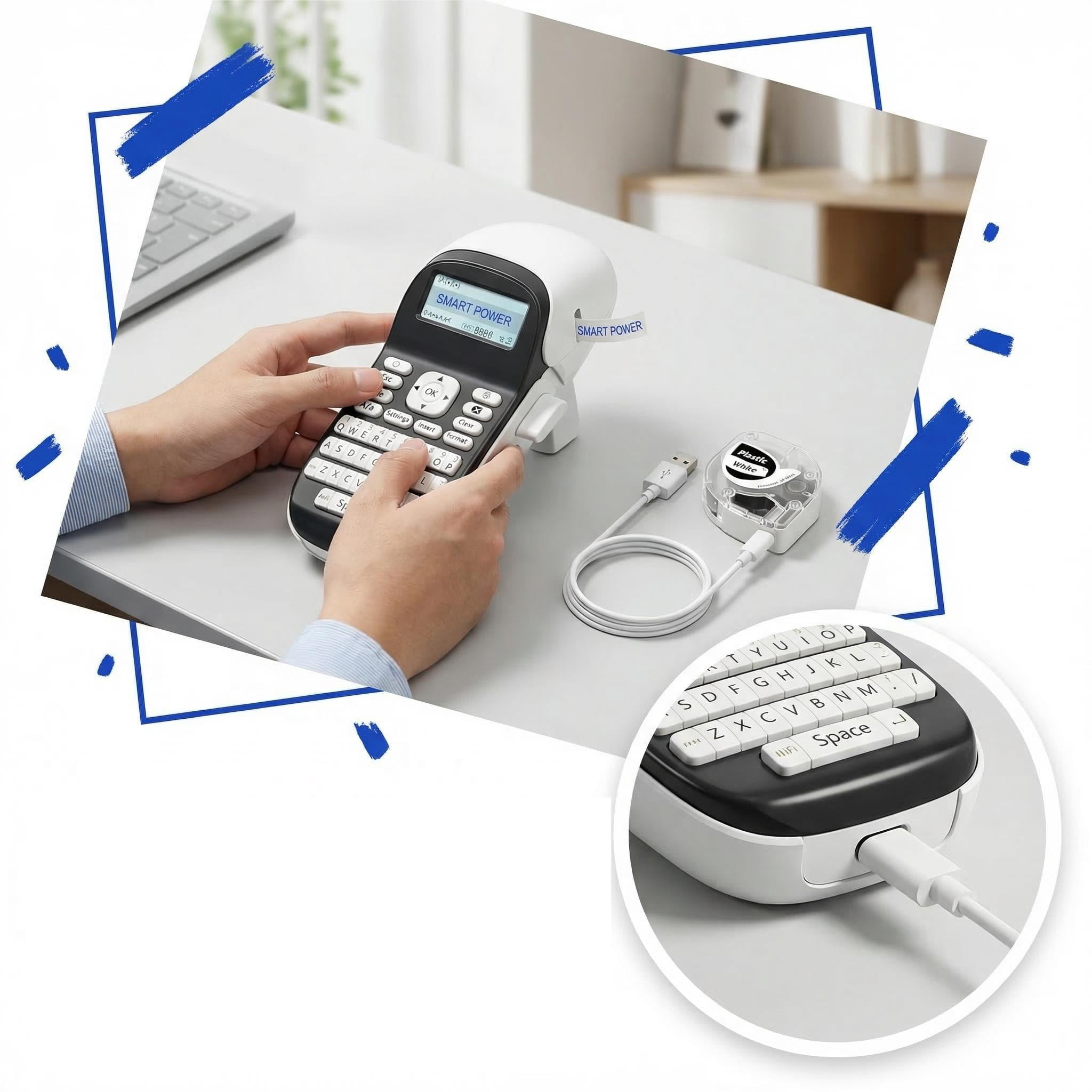 Label ribbon printer, Bluetooth label maker, desktop label machine, upgraded LT12 portable handheld label printer. Supports multiple fonts and USB charging, ideal for home and office use.