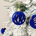 thumbnail image 4 of Bxaolu 30 Pcs Christmas Velvet Balls 2.38" Flocked Christmas Hanging Ornaments Velvet Balls Xmas Tree Ornaments Xmas Tree Bulbs for Wedding Anniversary Party (Blue), 4 of 9