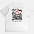 thumbnail image 3 of Christian Bible Verse Print Tshirts Romans 8:28 Scripture Graphic Tees Short Sleeve Casual Tops Cotton Shirts for Daily Outfits White,M, 3 of 8