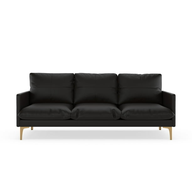 Kobe Sofa Vegan Leather Onyx Com Kobe Sofa Vegan Leather Onyx, Kobe Leather Sofa