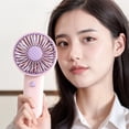 thumbnail image 5 of Yoofe Retro Portable Fan, Mini Personal Handheld and Desktop with Base, 3 Powerful Speed, USB Rechargeable Fan for Travel, Summer, Outdoor, Indoor(Purple), 5 of 8
