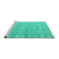 thumbnail image 2 of Ahgly Company Machine Washable Indoor Rectangle Abstract Turquoise Blue Modern Area Rugs, 7' x 9', 2 of 4