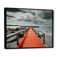 thumbnail image 2 of Designart "Perspective Black Beach Pier I" Nautical & Beach Floater Framed Wall Art Print, 2 of 7
