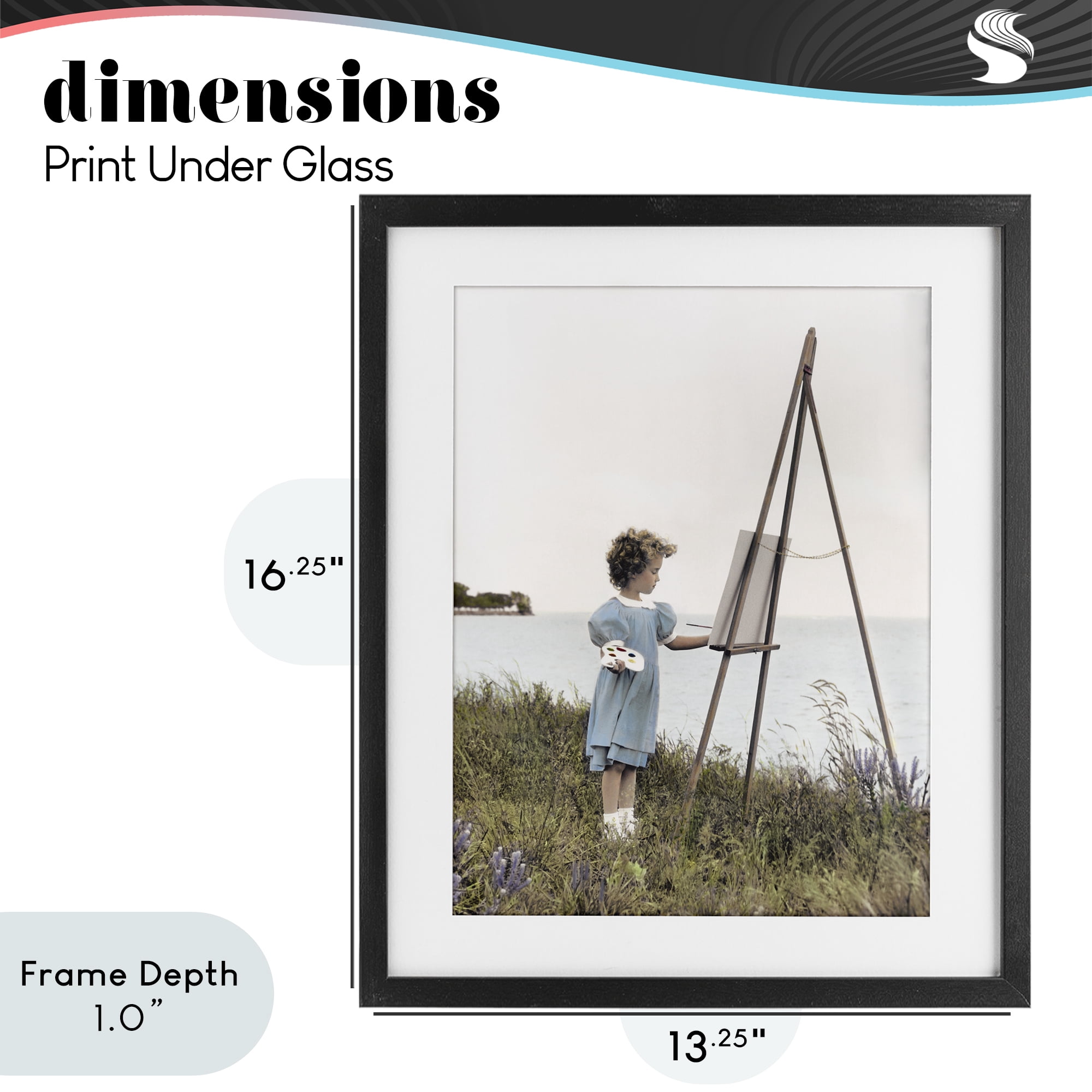 Stupell Industries Child Painting on Easel Black Framed Print Under Glass, design by Kendra Dew