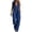 Blue, variant on Women's Hooded Zip Front Jumpsuit Long Sleeve Long Romper with Pockets Casual Wear Blue S