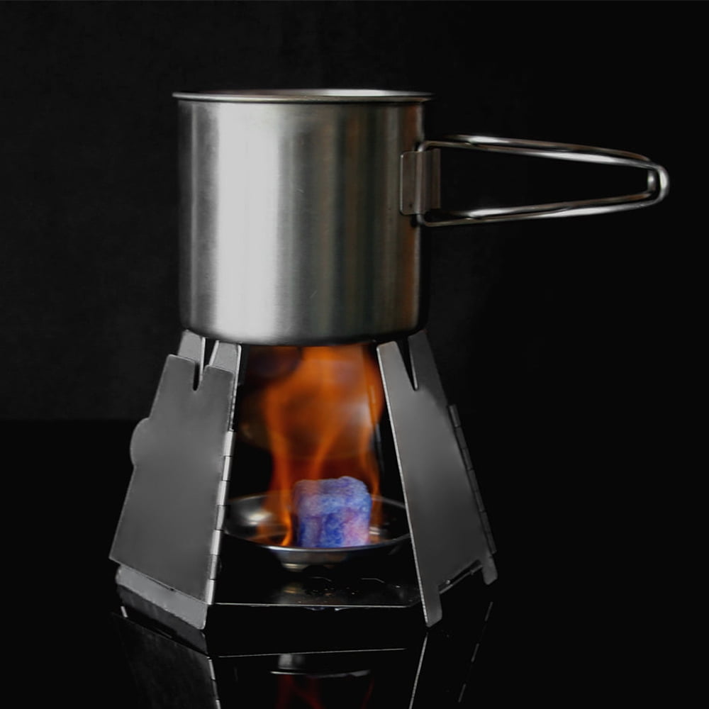 Nebublu Folding Stainless Steel Hexagon Wood Stove Portable Camping Backpacking Cooking Stove - Efficient and Eco-Friendly for  Cooking Adventures