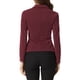 thumbnail image 3 of Blazer de trabajo para mujer INSPIRE CHIC con solapa, manga larga, color rojo profundo, talla L, 3 of 6