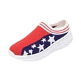 thumbnail image 2 of Women's Patriotic Lightweight Knit Slip-On Sneakers Breathable Mesh Running Shoes Fashionable Casual Walking Shoes for Everyday Wear, 2 of 5