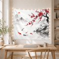 thumbnail image 5 of Koi Fish With Cherry Blossoms and Misty Mountains, Mystical Japanese Inspired for Nature Lovers, Asian Decor Wall Art, Housewarming Gift, Tapestry Wall Hanging for Bedroom and Living Room, 5 of 7