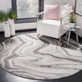 thumbnail image 2 of SAFAVIEH Craft Collection CFT819G Modern Abstract Non-Shedding Dining Room Entryway Foyer Living Room Bedroom Area Rug, 5'3" x 5'3" Round, Grey / Silver, 2 of 4