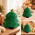 thumbnail image 5 of Cute Christmas Tree Plush Throw Pillow, Soft Mint Green Xmas Tree Shaped Decorative Cushion with Golden Star, Embroidered Face Accent Pillow for Sofa Couch Bedroom Christmas Home Decor, 5 of 7