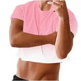 thumbnail image 6 of Posijego Men's Workout Crop Tops Crew Neck Short Sleeve T-Shirts Running Casual Athletic Gym Tee Summer Casual Shirts, 6 of 8