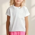 thumbnail image 2 of KyCheLot Little Girls School Tops Summer Collared Buttons Print Short Sleeve Breathable Loose Golf Shirts 2-8 Years, 2 of 7