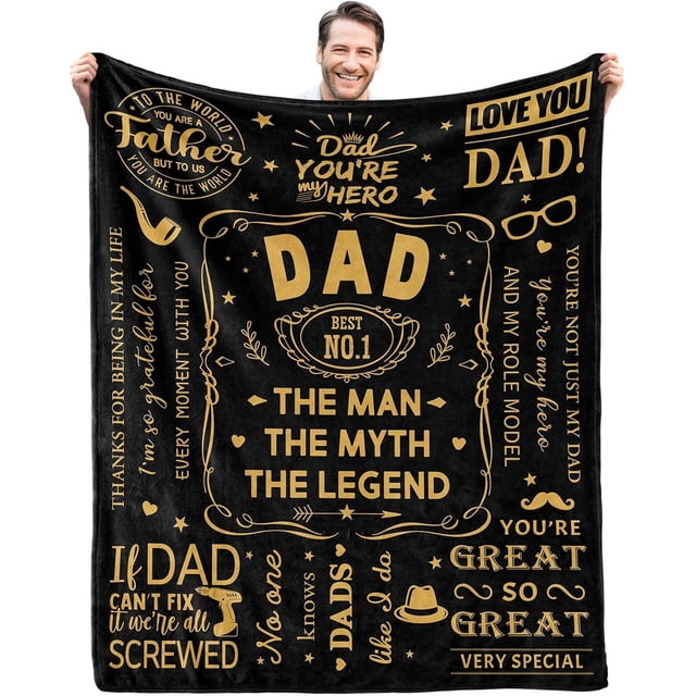 LHSHID Gifts for Dad Blanket Birthday Gifts for Dad Dad Gifts from Daughter for Dad Gifts for Dad Who Wants Nothing from Daughter New Dad Difts Throw Blanket 60"x80"