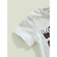 thumbnail image 4 of Western Baby Girl Clothes Cow Print Short Sleeve Tshirt Tass Top and Bell Bottom Pants Toddler Outfits, 4 of 8