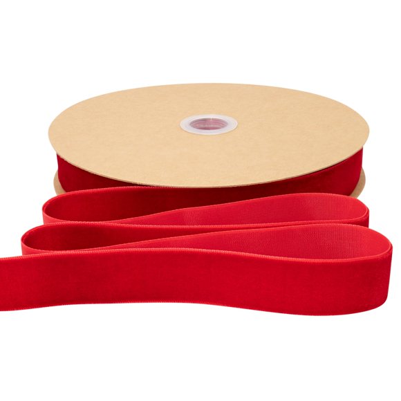 Cinta Simplegoal de terciopelo rojo de 2,54 cm x 22,86 m para proyectos de bricolaje
