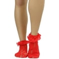 thumbnail image 7 of ToBeInStyle Women's Elegant Lace Anklet Fashion Socks w/ Ruffle Cuff - Red - One Size, 7 of 7