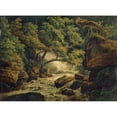 thumbnail image 2 of Peter Birmann 14x11 Black Ornate Wood Framed Double Matted Museum Art Print Titled: Waterfall Chesant (Waterfall of the Birs) (1805), 2 of 5
