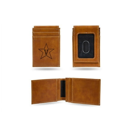 Vanderbilt Commodores Laser Engraved Brown Front Pocket Wallet/Money Clip
