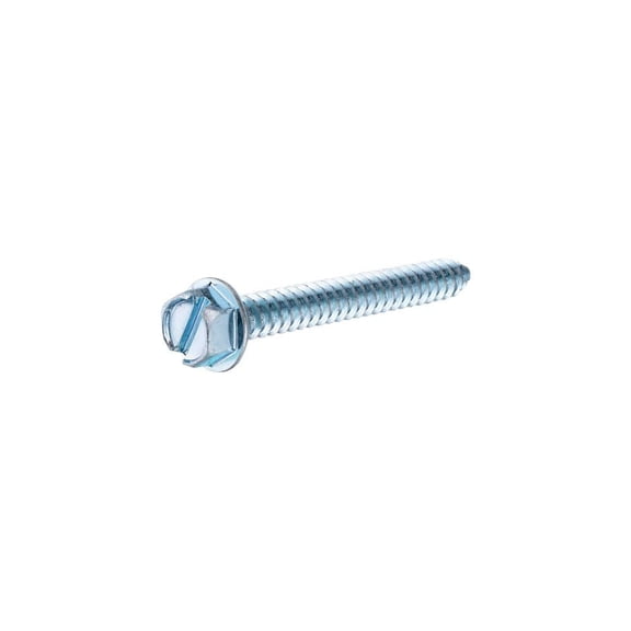 Hillman #14 X 1 1/2In Zinc Slotted Hex Head Sheet Metal Screw 100Pk