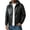 Black, variant on WIZUTIZ Men's Leather Jacket Solid Color Motorcycle Vintage Zipper Pocket Long Sleeve Hoodless PU Coat for Winter Casual Daily Outdoor Mens Fashion