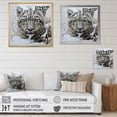 thumbnail image 4 of Designart "A Winter Portrait of a White Tiger III" Animals Floater Framed Canvas Wall Art, 4 of 7