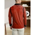 thumbnail image 2 of Mens Casual Quarter Zip Polo Shirt Quick Dry Business Office Work Slim Long Sleeve Stretch Lightweight Shirt Tops Red XXL, 2 of 7