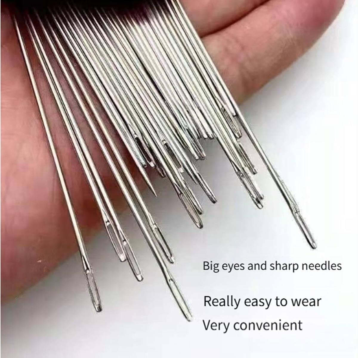 Kit De Couture 34 Pièces Avec Aiguilles Grand œil – Acier Inoxydable, Enfile-aiguille, Coupe-fil, Idéal Débutants Et DIY