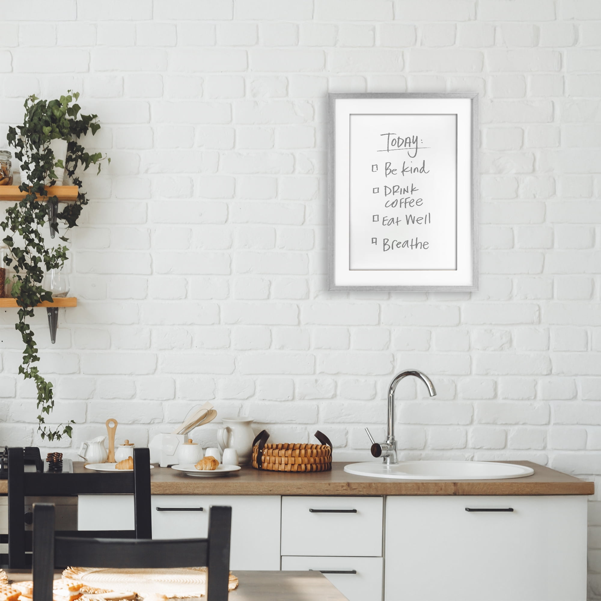 Stupell Industries Simple Today's Checklist Gray Framed Print Under Glass, design by SD Graphics Studio