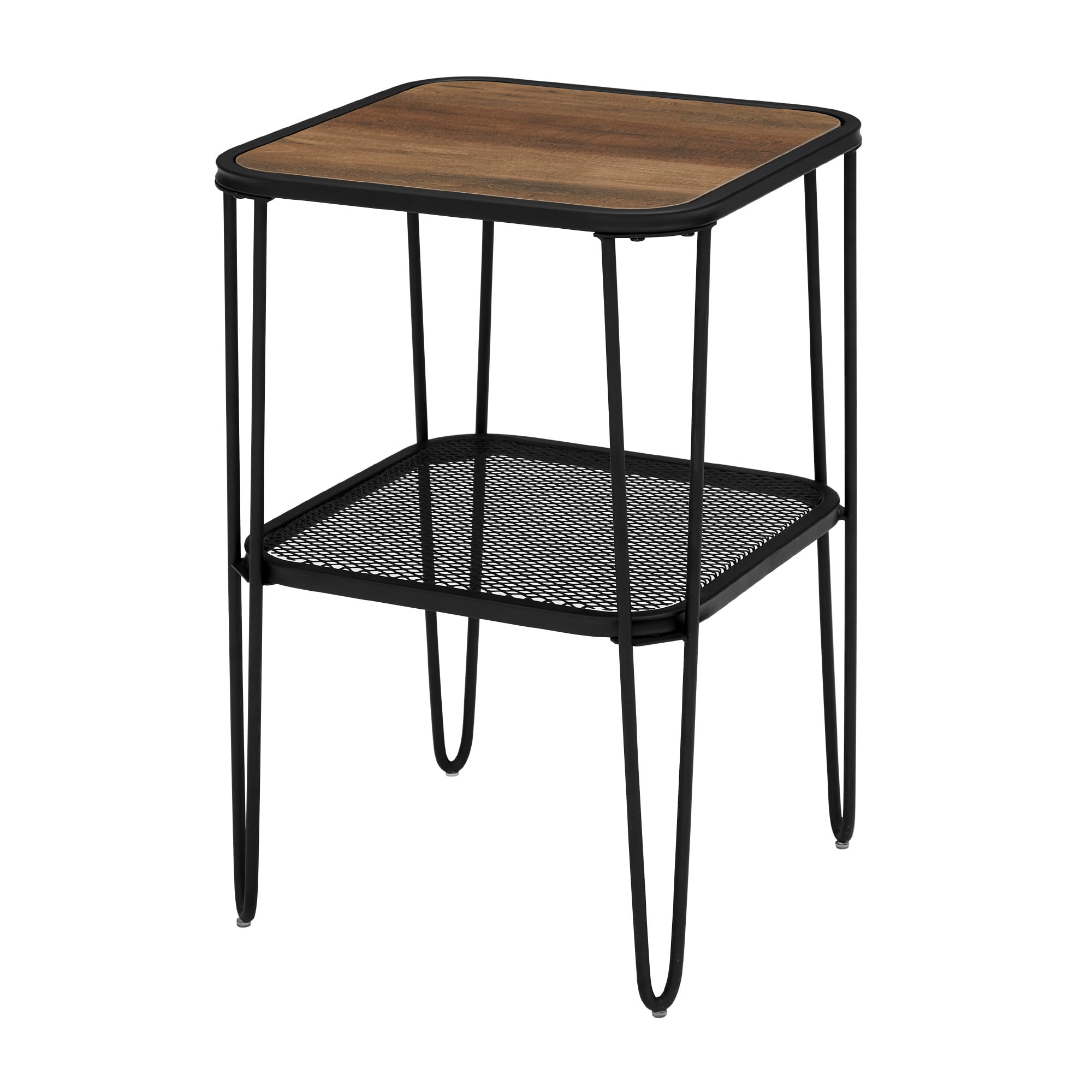Bellamy Studios Styles Reclaimed Barnwood Hairpin Leg Side Table