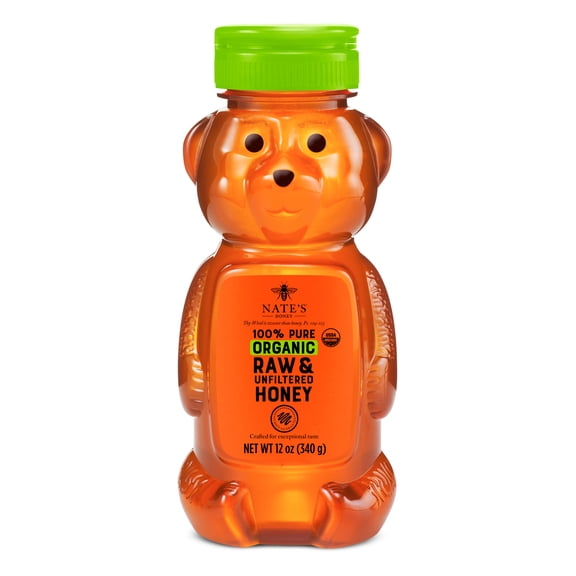 Nate's Organic Honey: 100% Pure, Raw & Unfiltered Honey - 12 fl oz Bottle