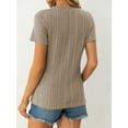 thumbnail image 5 of AviBest Women's T-Shirts , Ribbed Crew Neck Short Sleeve Tshirts, 5 of 7