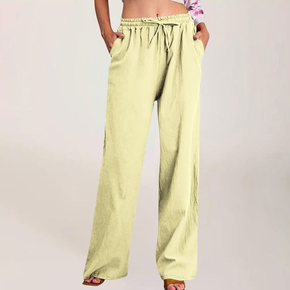 BLCHUNen Womens Pajamas Pants Drawstring Elastic Waist Casual Lightweight Loose Comfy Loungewear Trousers with Pockets