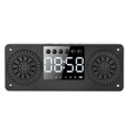 thumbnail image 3 of Mini reloj despertador inalámbrico Bluetooth, tarjeta enchufable portátil para exteriores, altavoz de música bajo (grano de madera roja), 3 of 5
