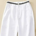 thumbnail image 4 of PiGOGI Ladies' Solid Color Loose Wide Leg Pants - Casual Straight Leg Trousers for Everyday Wear White XXXL, 4 of 4