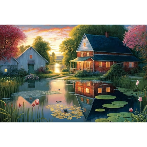 SparkleCraft Kit de Peinture Diamant - Art 5D Complet pour Adultes, Débutants - Créez une Décoration Murale Maison Époustouflante - Inclut des Fournitures d'Art Diamant - Cadeaux Parfaits - 12x16 Pouces