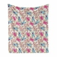 thumbnail image 1 of Anime Soft Flannel Fleece Blanket, Childish Pattern with Colorful and Happy Kawaii Characters Holding Pink Hearts Stars, Cozy Plush for Indoor and Outdoor Use, 50" x 60", Multicolor, by Ambesonne, 1 of 6