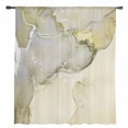 thumbnail image 2 of Marble Yellow Semi Sheer Curtains Drapes for Living Room, Bedroom, French Doors Window 84 Inches Long, Modern Abstract Ink Painting Luxury Rod Pocket Chiffon Curtain Drapery Voile Draperies Panel, 2 of 6