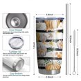 thumbnail image 6 of 20oz Tumblers Fall Pumpkins and Leaves Pattern Stainless Steel Vacuum Insulated Double Wall Travel Tumbler Cups Mug with Lid and Straw,Cleaning Brush for Cold & Hot Drinks, 6 of 7