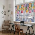 thumbnail image 5 of Happy Easter Kitchen Curtains 54 Inch Length, Colorful Eggs Spring Tulips Flowers Farm Wooden Tiers Curtains for Bathroom Bedroom Cafe, Light Filtering Window Treatment Drapes 2 Panels 42"Wx54"L, 5 of 8