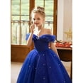 thumbnail image 4 of Drtj 2-14T Kids Teens Flower Girl Dress Off Shoulder Pageant Sparkling Formal Dress Birthday Party Ball Gowns, 4 of 7