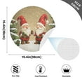 thumbnail image 2 of Ryvnso Gnomes Christmas Tree Round Plate Mats Dining Table Placemat Set of 4 for Holiday Decoration, 2 of 7