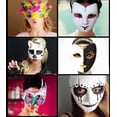 thumbnail image 3 of Máscaras Qavctw de papel blanco DIY, 16 unidades, máscara de disfraz con correa elástica, 3 of 8