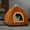 02-Brown 11x11x9.8in, variant on SHENGXINY 1PCS Cat House for Indoor,Cats Beds ,Cats Tent, Dogs Beds ,Semi Enclosed Cats Cave Bed with Plusher Balls & Washable Detachable Mat,Soft Comfortable Covered Cats Bed Gray 15.7x15.7x11.81in