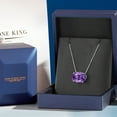 thumbnail image 5 of Gem Stone King 14K White Gold Purple Amethyst Pendant Necklace for Women | 7.00 Cttw | Gemstone February Birthstone | Oval 14X10MM | With 18 inch Chain, 5 of 6