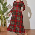 thumbnail image 4 of Royal Stewart Tartan Plaid Long Sleeved Dress sexy dress women clothes, 4 of 7