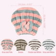 thumbnail image 4 of Unique Bargains Strong Absorbent Coral Fleece Hair Drying Towel Dry Cap Gray Pink, 4 of 7