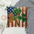 thumbnail image 2 of Leisuo  Flag St Patrick's Day Throw Pillow Cover American Flag Lucky Charm Shamrocks Four Leaf Clovers Cushion Case Sofa Decorative Oblong White, 2 of 5