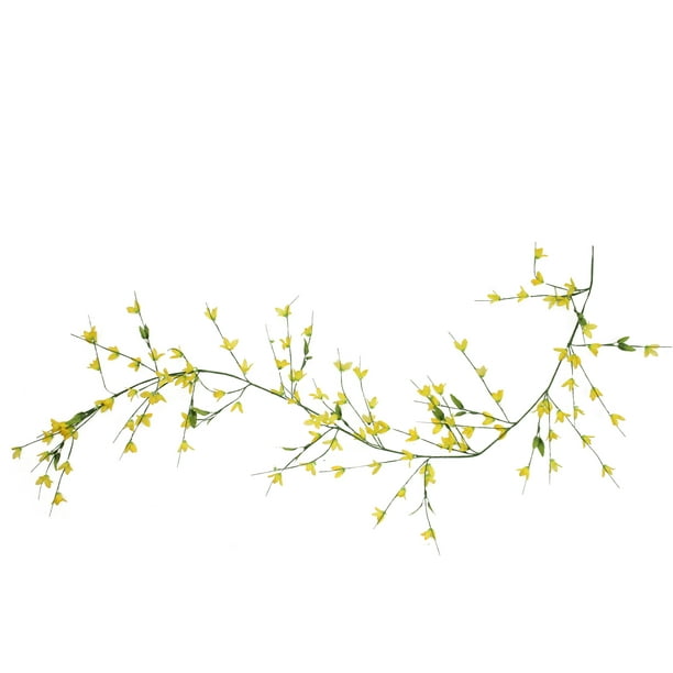 Northlight 5' x 2" Guirlande Florale de Printemps Artificielle Verte et Jaune - Non Éclairée