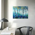 thumbnail image 4 of JRXY Large White Birch Forest Wall Art Decor Canvas Print Blue Green Tree Blue Maple Leaf Modern Home Office Decoration 20x16, 4 of 5